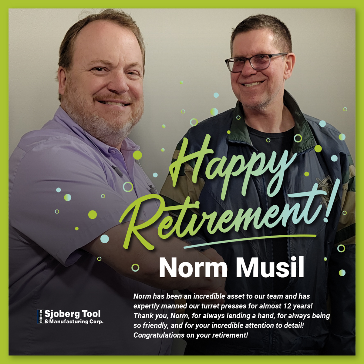 Happy Retirement Norm!